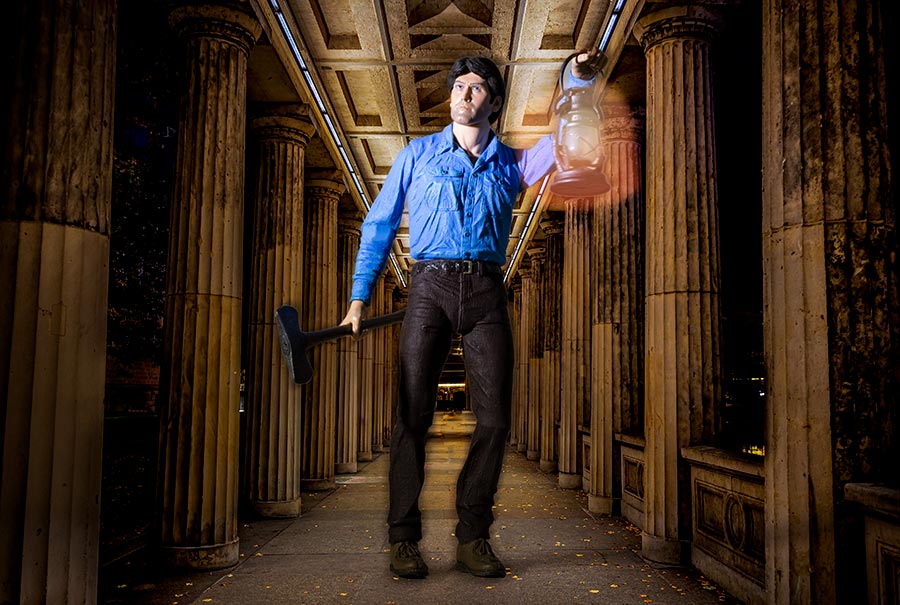 Ash Williams with axe and lantern - an action figure