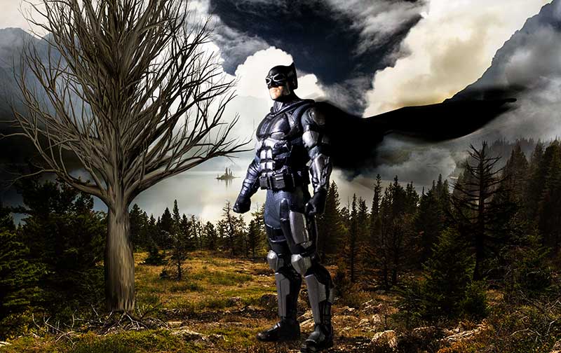 Batman in the woods
