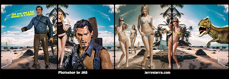 photogram with action figures