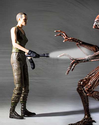 Ripley only has a flashlight