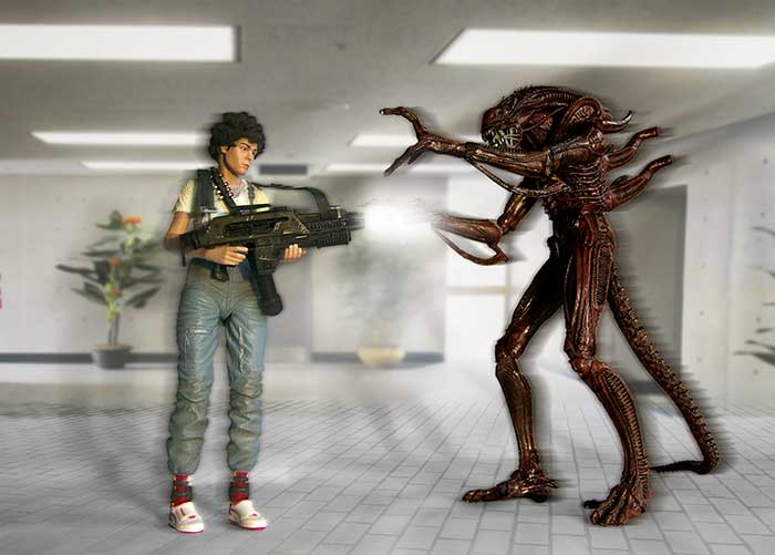 You picked the wrong floor to nest on... Xeno-bitch! Ripley vs Red Xenomorph
