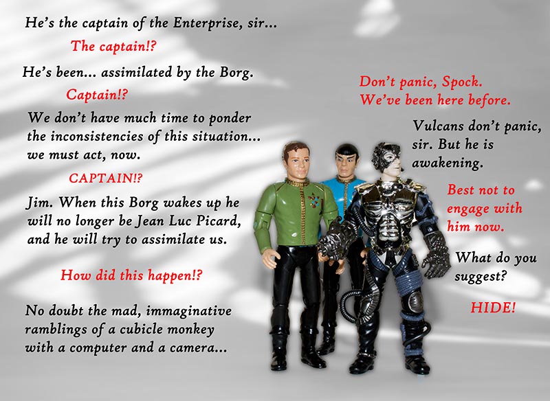 Kirk, Spock and Locutus