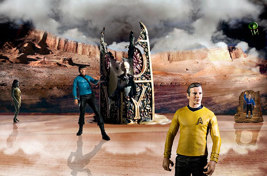 Captain Kirk, Spock and Harry Mud