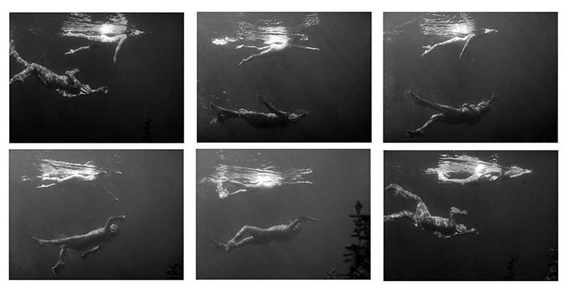 Julia Adams swimming in the Black Lagoon with the Creature