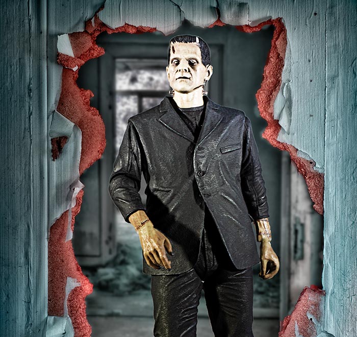 Frankenstein's monster breaks door