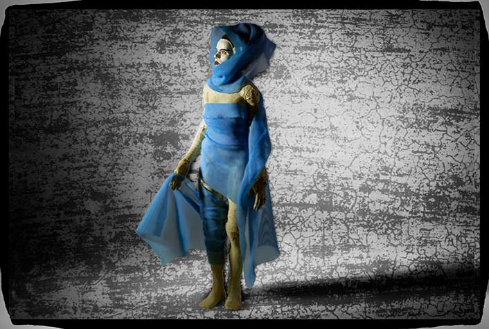 The Bride of Frankenstein in hospital gown