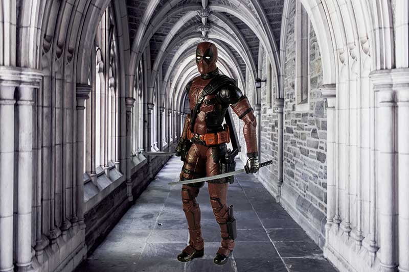 Deadpool in the hall