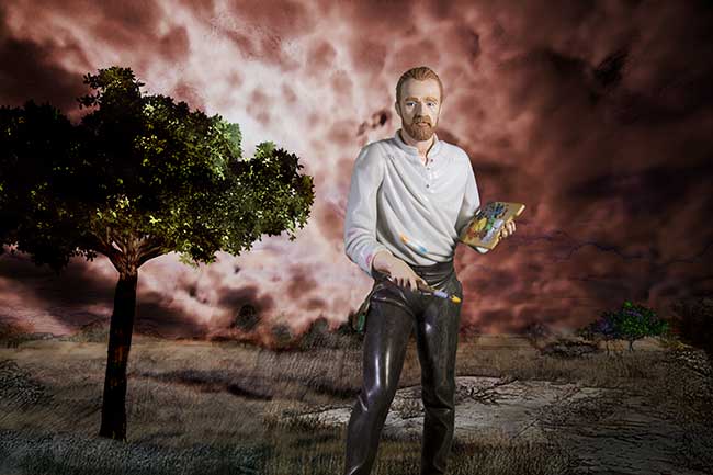 Vincent paints at night