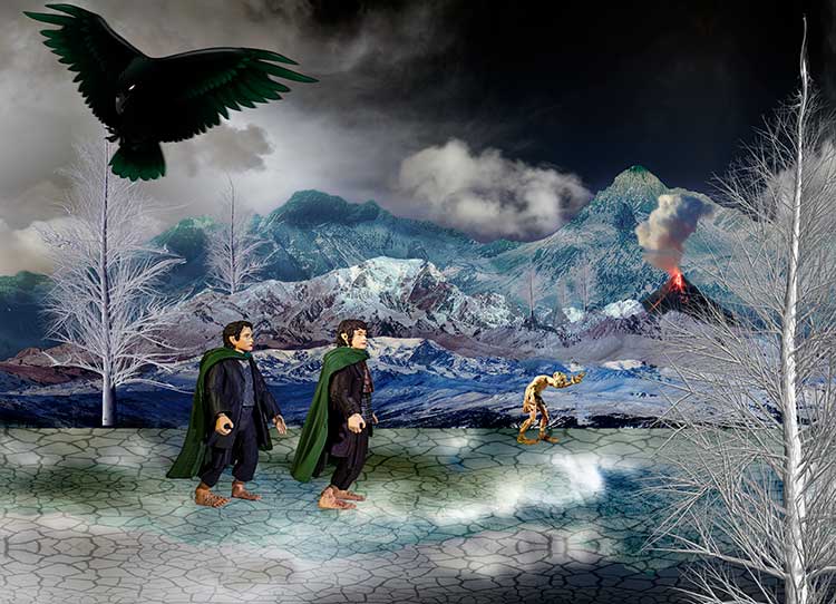 Gollum leads the Hobbits