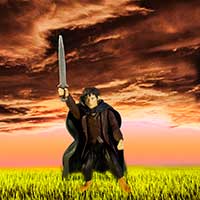 Frodo with sword
